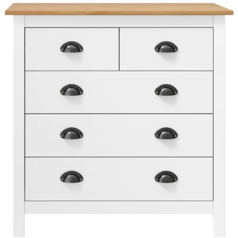 GBLY Sideboard Hill Weiß 79x40x80 cm Massivholz Kiefer