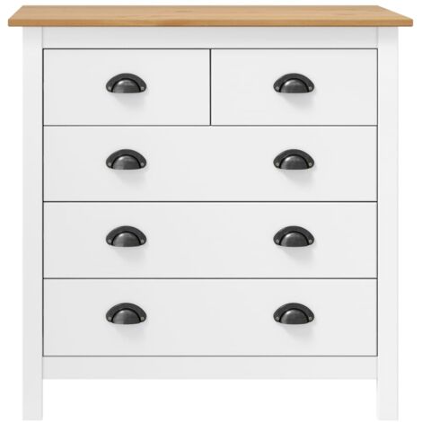 GBLY Sideboard Hill Weiß 79x40x80 cm Massivholz Kiefer