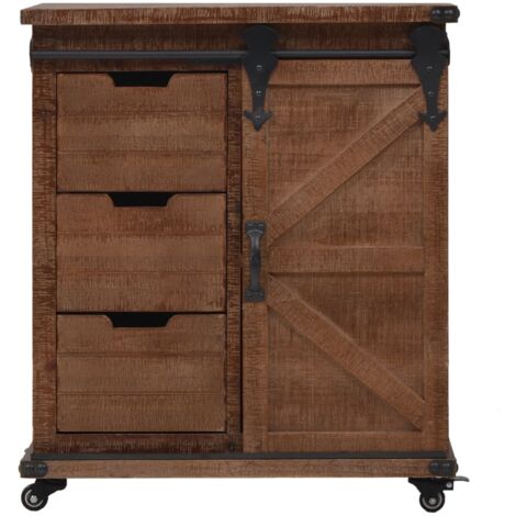 GBLY Sideboard Massivholz Tanne 64x33,5x75 cm Braun