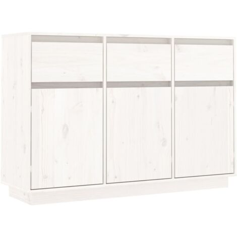 GBLY Sideboard Weiß 110x34x75 cm Massivholz Kiefer