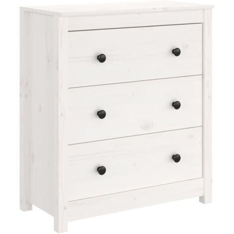 GBLY Sideboard Weiß 70x35x80 cm Massivholz Kiefer