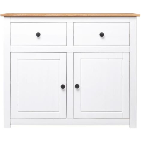 GBLY Sideboard Weiß 93x40x80 cm Kiefernholz Panama