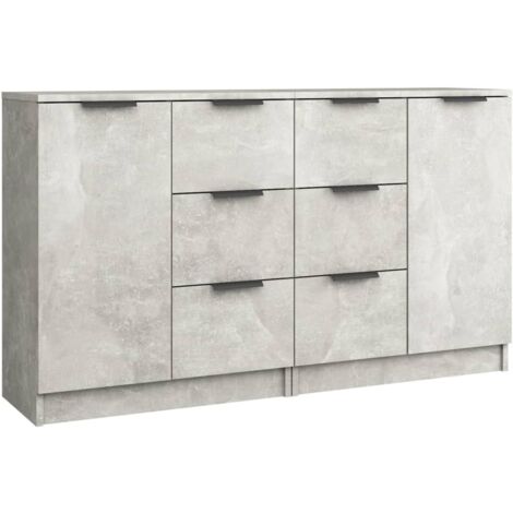 GBLY Sideboards 2 Stk. Betongrau 60x30x70 cm Holzwerkstoff
