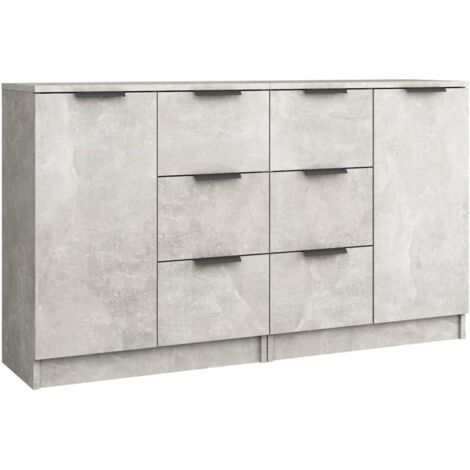 GBLY Sideboards 2 Stk. Betongrau 60x30x70 cm Holzwerkstoff