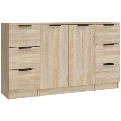 GBLY Sideboards 3 Stk. Sonoma-Eiche Holzwerkstoff