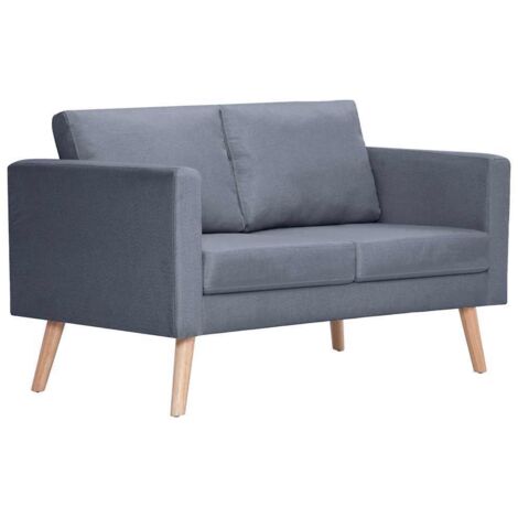 GBLY Sofa 2-Sitzer Stoff Dunkelgrau