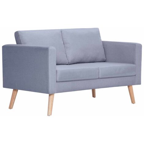 GBLY Sofa 2-Sitzer Stoff Hellgrau