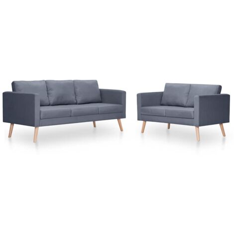 GBLY Sofagarnitur 2-Sitzer und 3-Sitzer Stoff Dunkelgrau