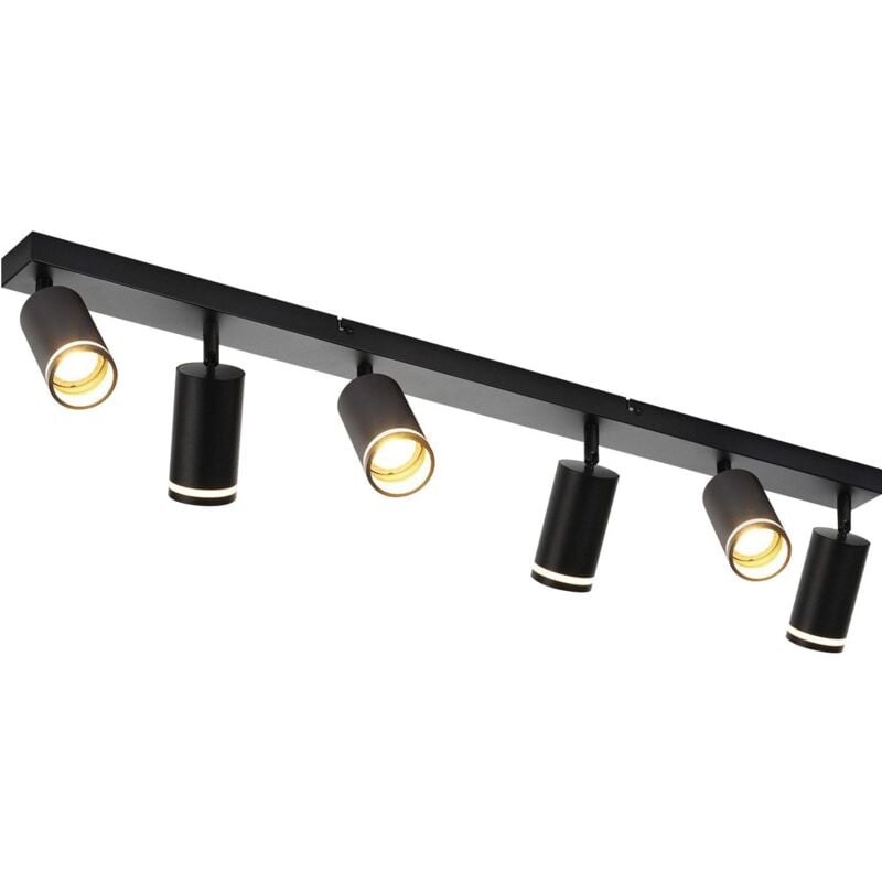 Spot de plafond Noir 6 flammes Salon Moderne Plafonnier Spots GU10 Pivotant Intérieur Métal Plafonnier Spots de plafond pour couloir cuisine chambre,