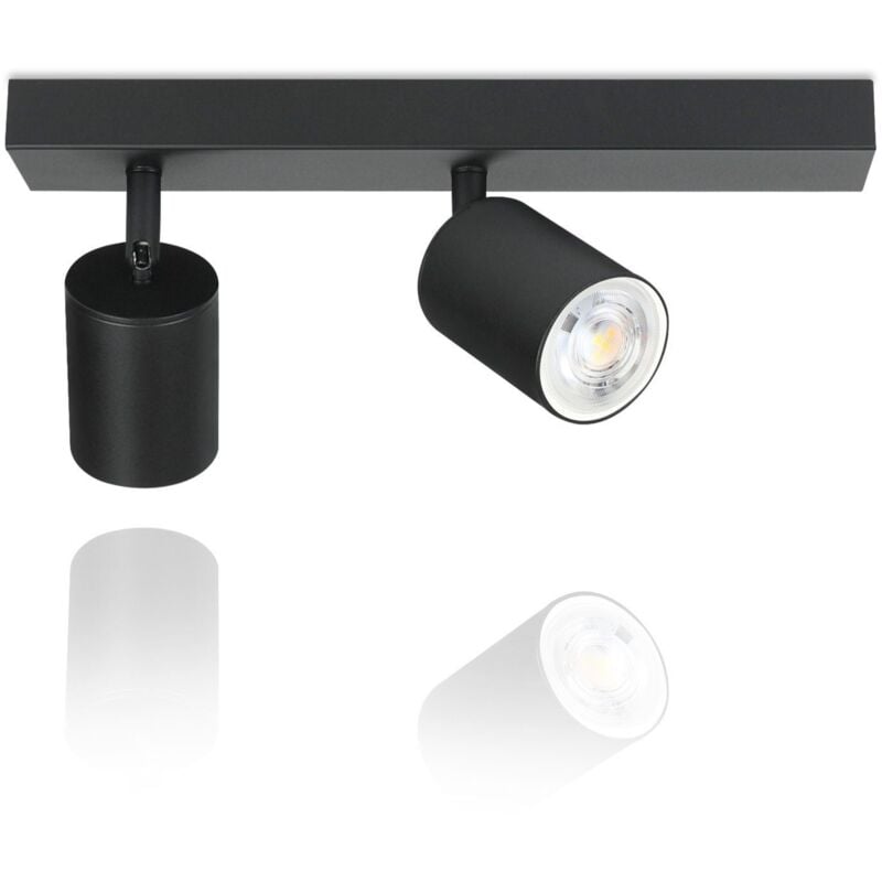 Spot plafond, plafonnier - 2 lumière - GU10 - l 300mm - noir - Moderne - éclairage intérieur - Salon i Chambre i Cuisine i Salle à manger - sans