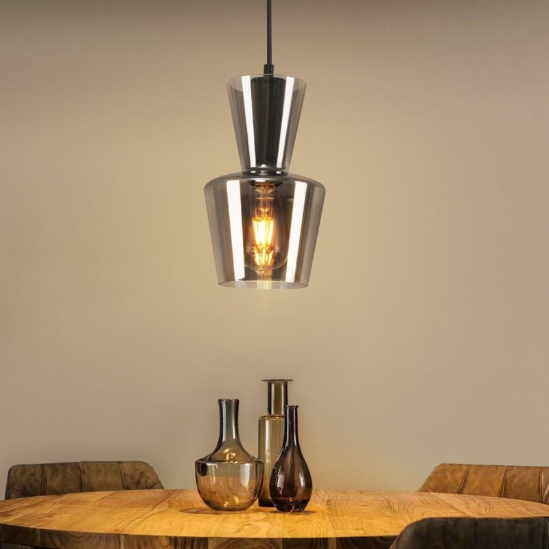 Gbly - Suspension d'éclairage de table de salle à manger - 1 lampe de table de salle à manger à une flamme, E27 lampe suspendue en verre, lampe de