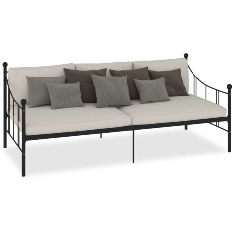 GBLY Tagesbett-Rahmen Schwarz Metall 90×200 cm