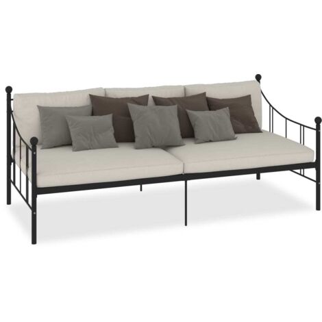 GBLY Tagesbett-Rahmen Schwarz Metall 90×200 cm
