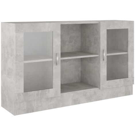 GBLY Vitrinenschrank Betongrau 120x30,5x70 cm Holzwerkstoff