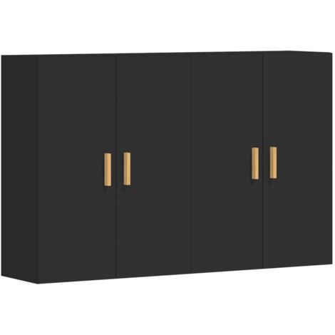 GBLY Wandschränke 2 Stk. Schwarz Holzwerkstoff