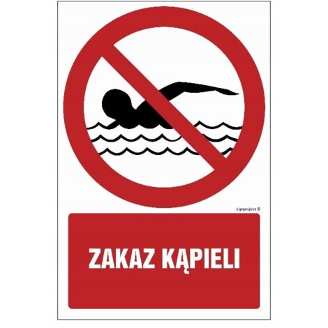GC055 Interdit de se baigner - 20 x 30 cm, PN - plaque de 1 mm