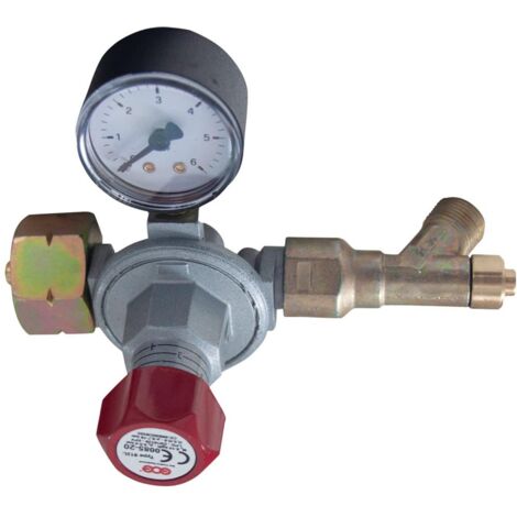 GCE Regler für Propanflaschen 5/11/33kg mit Manometer Gasdruck 0,5-4bar