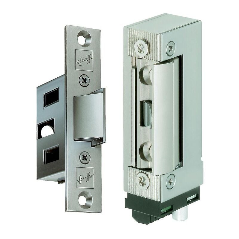 Gâche électrique type 332 pour verrouillage d'issue de secours porte simple action réversible 24 Volts cc - eff eff