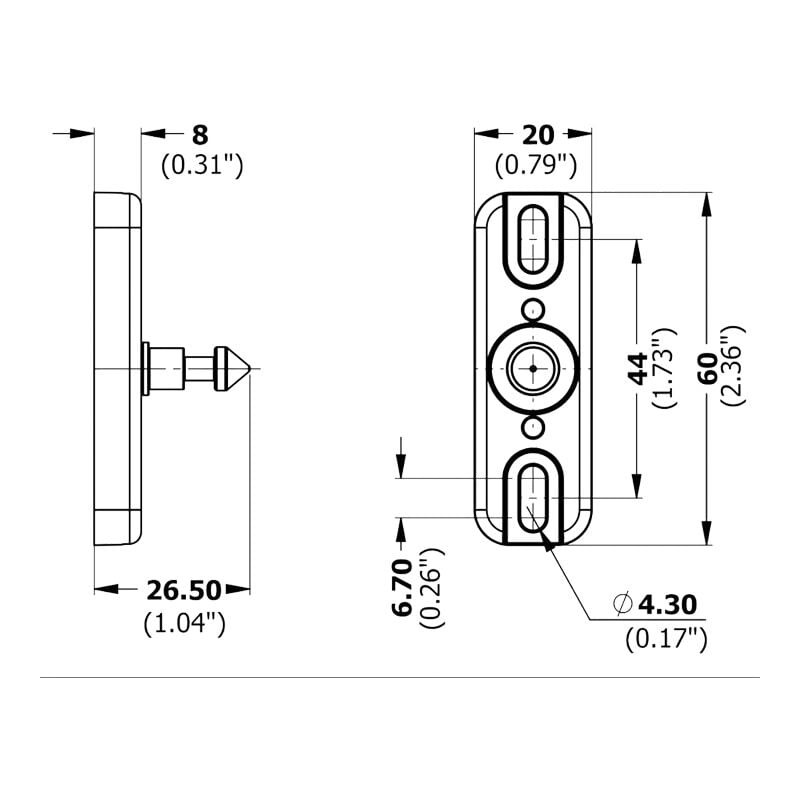 Gâche frontale pour serrure électronique de meuble - Version : b Itar