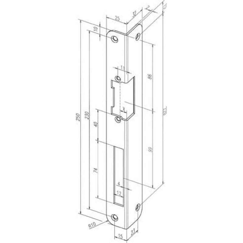 Gâche équerre Assa Abloy iw 324 R-10 est va rd.DIN r - 32435-05