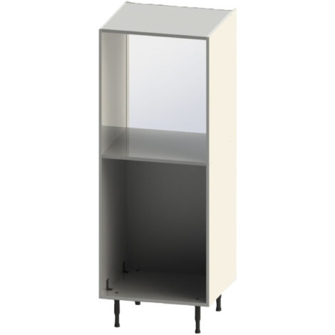 Gd Menuiseries – Caisson de cuisine 1/2 colonne blanc 16mm – Dimensions H1305 x L600 x P560 – Fond double face 8mm – Pieds réglables 80 à 150mm
