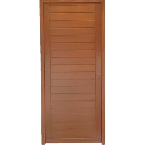 Gd Menuiseries – Porte d'entrée en bois pleine Laura – Hauteur 215 cm – Largeur 90 cm – Épaisseur 46 mm – Crémone 6 points Assa Abloy - 215Xl