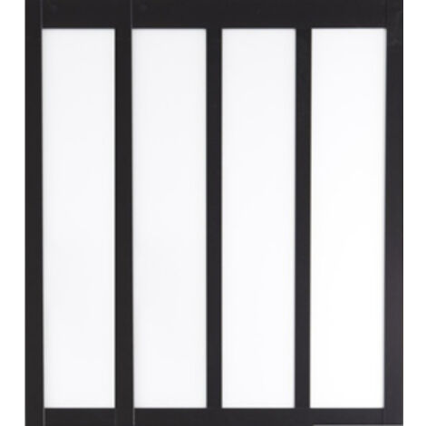 Gdmenuiseries – Verrière en bois MDF noir 4 vitrages clairs – Hauteur 108 cm – Largeur 148 cm – Pour séparation élégante des espaces intérieurs - L1478