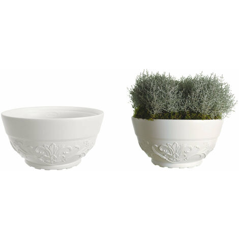 GDM Senna White Bowl Vase - Ø36xH20 cm