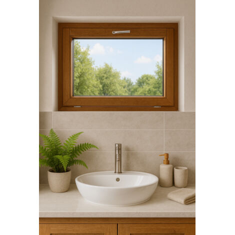 Porte-fenêtre Bois 3 Vantaux 215x180 GD Menuiseries – Double Vitrage Marron