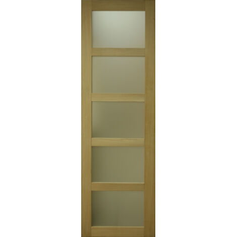 Gdmenuiseries – Porte coulissante en chêne 5 vitrages H204 x L83 – Élégance moderne pour espaces professionnels et résidentiels – Qualité supérieure et durabilité