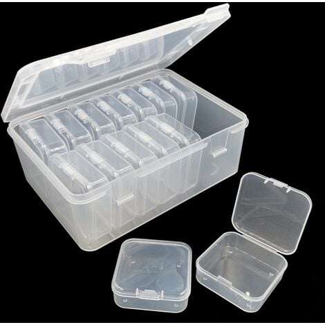 24 Grid Clear Organizer Box Dividers Plastic Compartment Storage Container  for Washi Tapes, Craft, Beads, Jewelry, Small Parts 