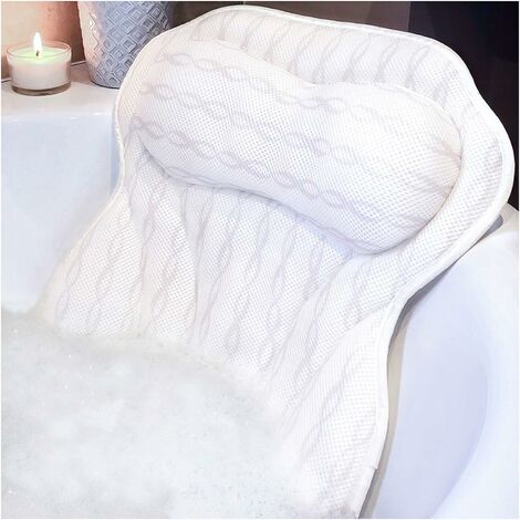 Full Body Bath Pillow, Bath Pillows for tub with Mesh Washing Bag & 21  Non-Slip Suction Cups, Spa Bathtub Pillow for Head Neck Shoulder and Back  Support - 5D Air Mesh 