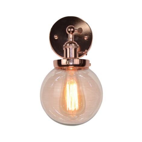 GDRHVFD Design Décoratif Antique Rayé Petite Boule En Verre Éclairage Mural Intérieur Appliques Murales Loft Appliques Murales Éclairage Mural (Couleur Antique)