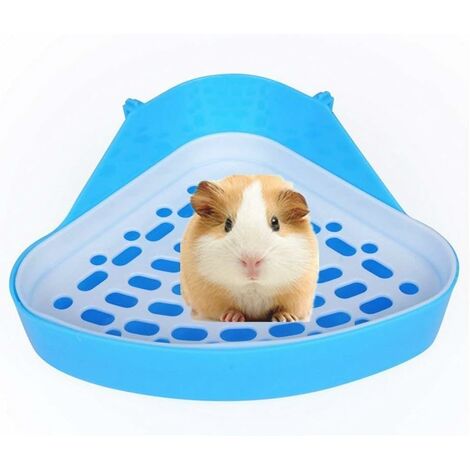 GDRHVFD Eck-Katzentoilette für kleine Haustiere – für Hamster, Meerschweinchen, Frettchen, Rennmäuse, Chinchilla – für kleine Ratten – blau