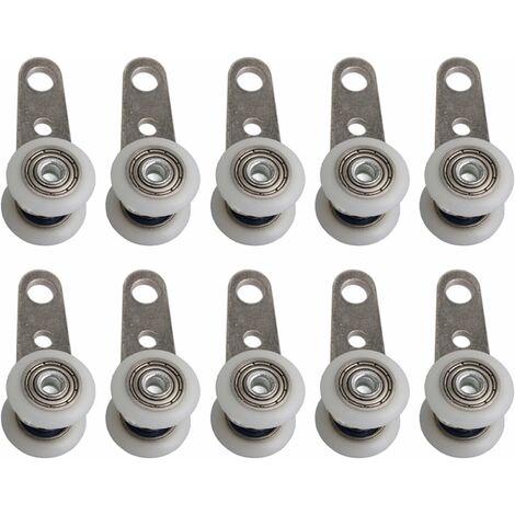 GDRHVFD Ensemble De 10 Roulettes Pour Baies Vitrées Ou Portes Coulissantes, Métal Et Plastique, 4,5 X 1,9