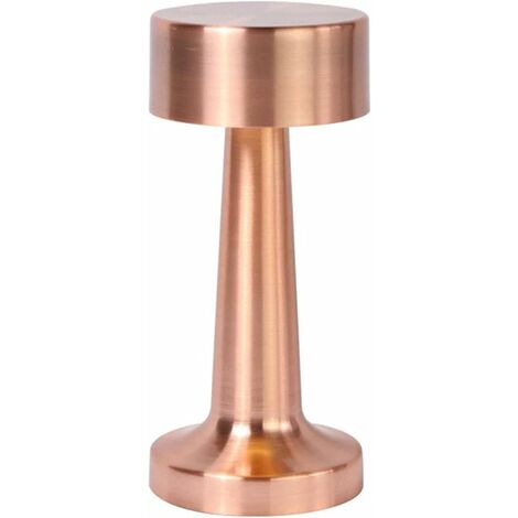GDRHVFD Lampe De Table Tactile Portatives Cordless,3W Led Lumière Intégrée De 3000K Couleur Chaude,Batterie Dimmable Et Rechargeable - Bronze