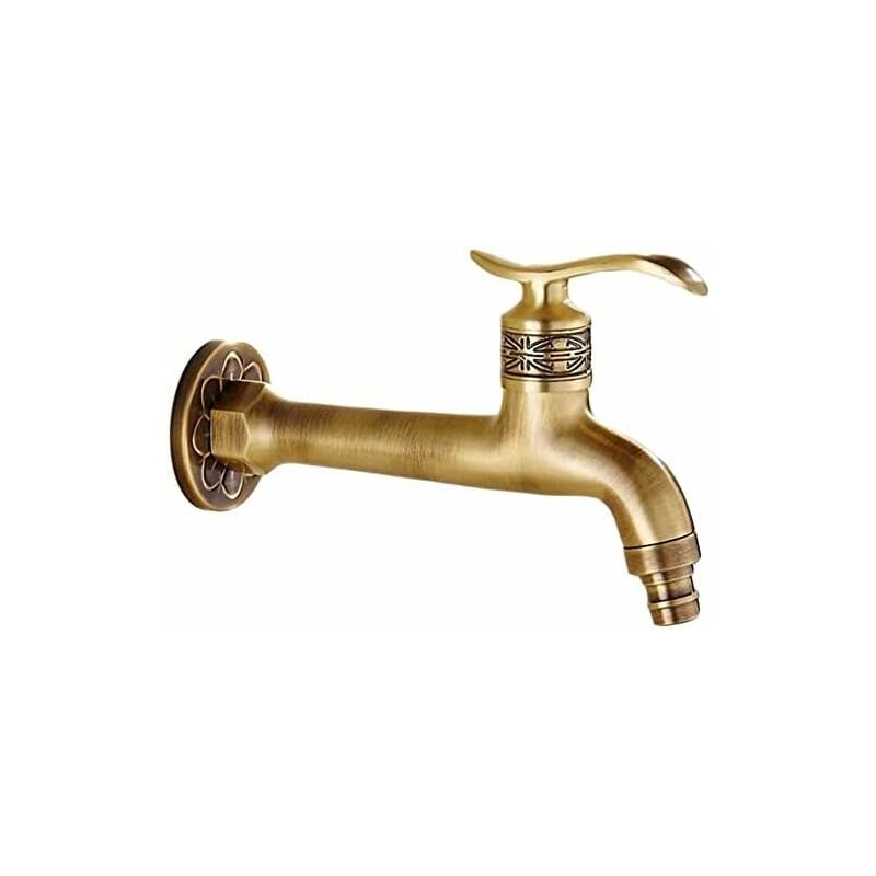 Gdrhvfd - Long Handle Antique Brass Faucet Cold Tap Bathroom Faucet Mop Pool Washing Machine Garden Decoration Garden Hose Faucet Garden Hose Faucet