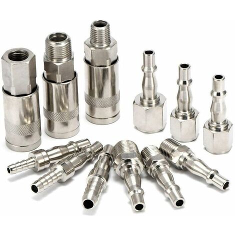 GDRHVFD Lot de 12 raccords de tuyau d'air BSP à libération rapide mâle femelle pour outils de compresseur 0,6 cm