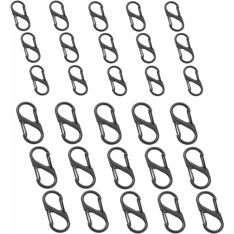 GDRHVFD Lot De 30 Mini Mousquetons S En Acier Inoxydable Pour Activités De Plein Air, Camping, Pêche, Randonnée, Voyage.