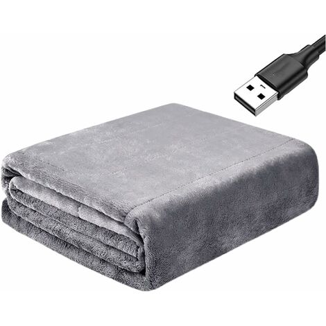 GDRHVFD Manta térmica eléctrica USB Manta térmica de franela ultrasuave, Mantón térmico USB y Manta térmica a cuadros para silla de sofá de oficina-Lavable a máquina 140x80cm (Color:H)