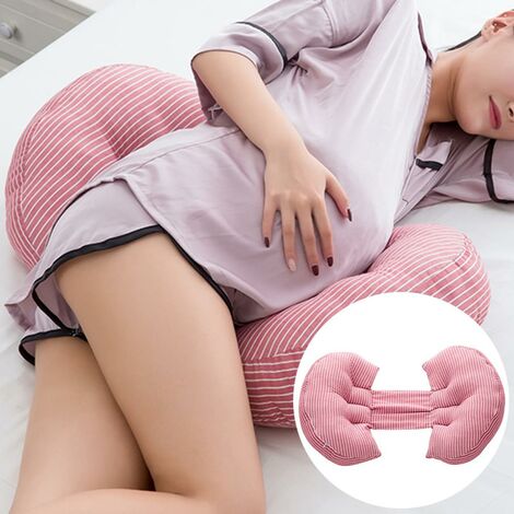 GDRHVFD Oreiller de grossesse en forme de U 65x38cm femmes soutien du ventre traverses latérales oreiller enceinte maternité