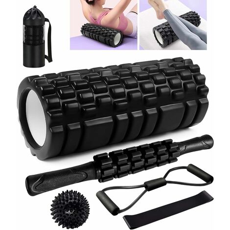 GDRHVFD Rouleau De Massage,  Foam Roller Avec Bâton De Rouleau Musculair, Balles De Massage, Bandes De Résistance, Rouleau De Massage Pour Massage Profond Des Tissus Musculaires Pour Gym Et Yoga
