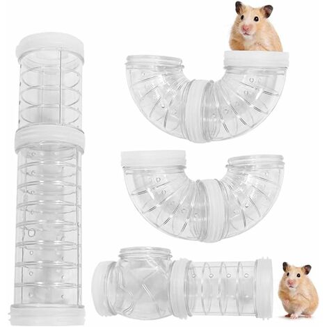 GDRHVFD Tubes pour Hamster, Tubes d’extérieur pour l’Aventure, Matériaux Transparents, Cage et Accessoires pour Hamster, Jouets pour Hamster d’étendre l’Espace (Transparent)