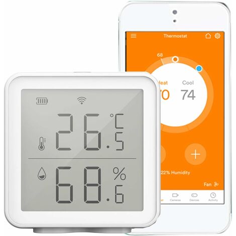 1PC Indoor Outdoor Thermometer, Digital Hygrometer Thermometer, 328ft/100m  Range Max Min Records Temperature and Humidity Gauge,Wireless Temperature  and Humidity Gauge Monitor with 1 Sensors, for Home, Office, Bedroom.