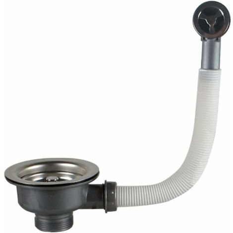 ge évier avec trop plein panier inox 110mm 1½, inox + ABS, ge + panier
