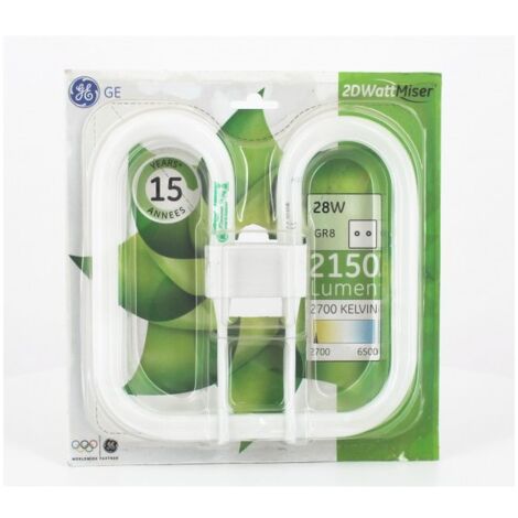 GE Lighting 010546 Ampolla fluocompacta de 2 brochas GR8 28W 827 2700K 2150lm