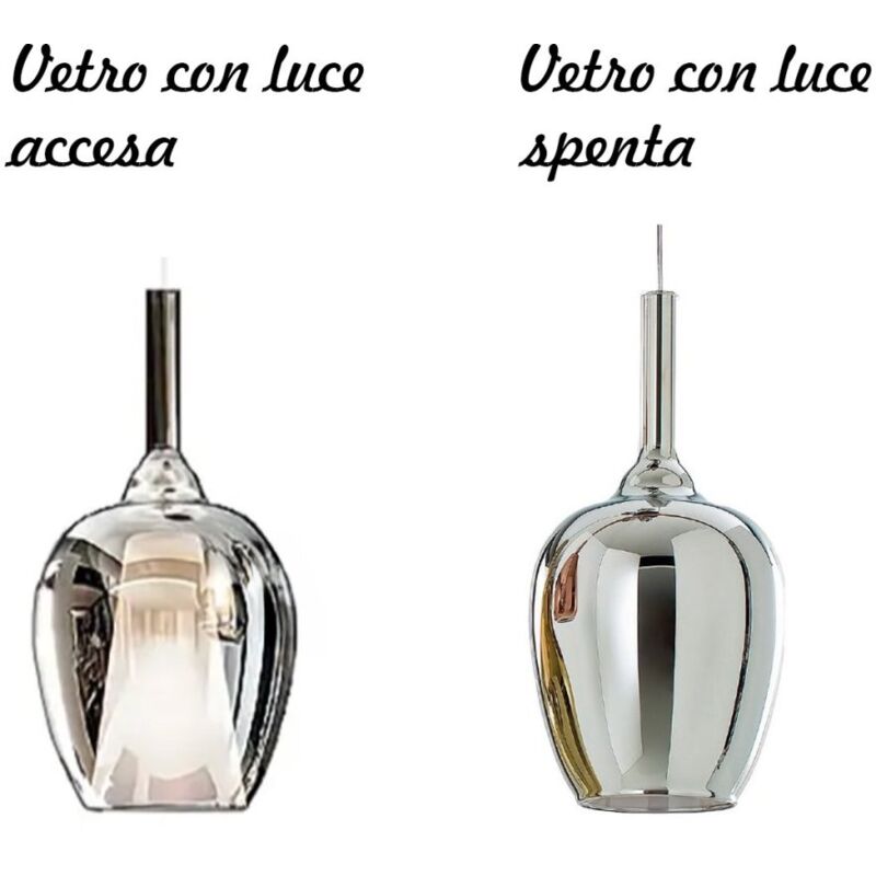 Gea Luce - lustre moderne ofelia mini s10 g9 led suspension en verre métal, verre cromo specchiato Gea Luce - lustre moderne ofelia mini s10 g9 led suspension en verre métal, verre cromo specchiato