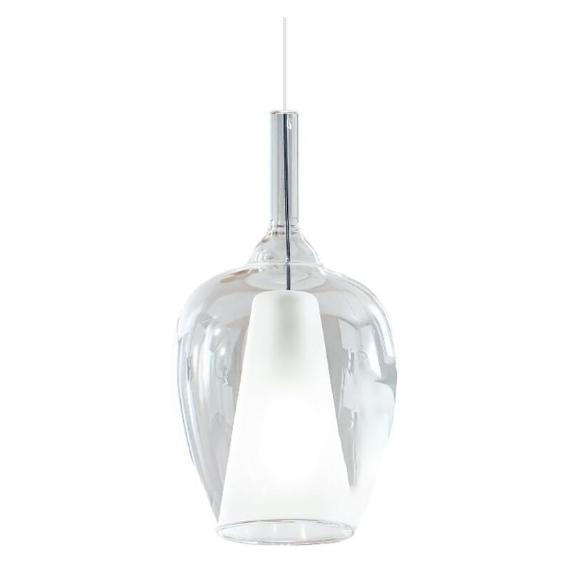 Lustre moderne ofelia mini s10 g9 led suspension en verre métal, verre transparent - Gea Luce Lustre moderne ofelia mini s10 g9 led suspension en verre métal, verre transparent - Gea Luce
