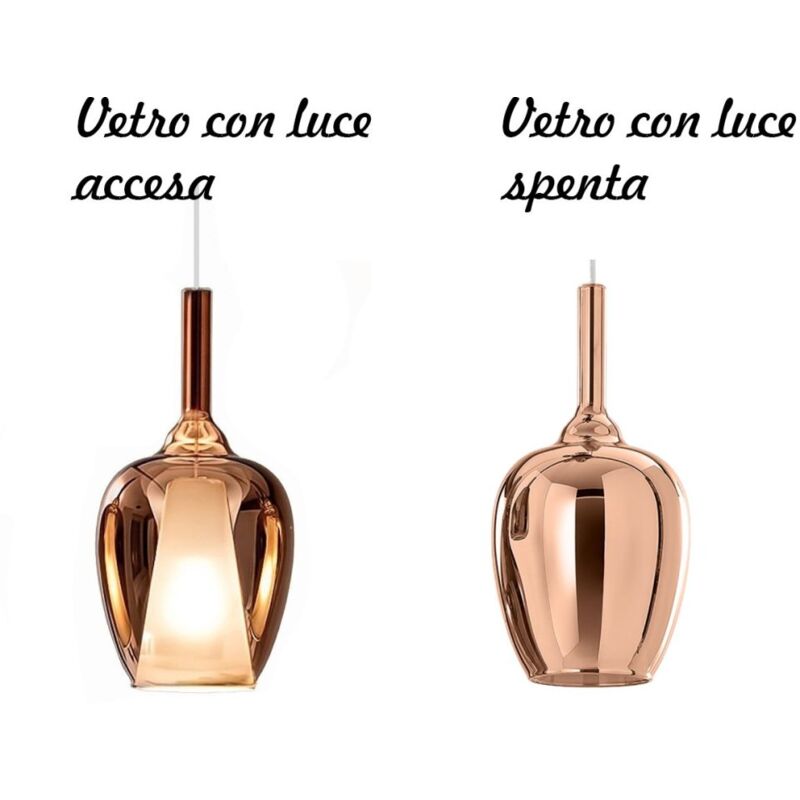 Gea luce lustre moderne ofelia mini s10 g9 led suspension en verre métal, verre rame specchiato Gea luce lustre moderne ofelia mini s10 g9 led suspension en verre métal, verre rame specchiato