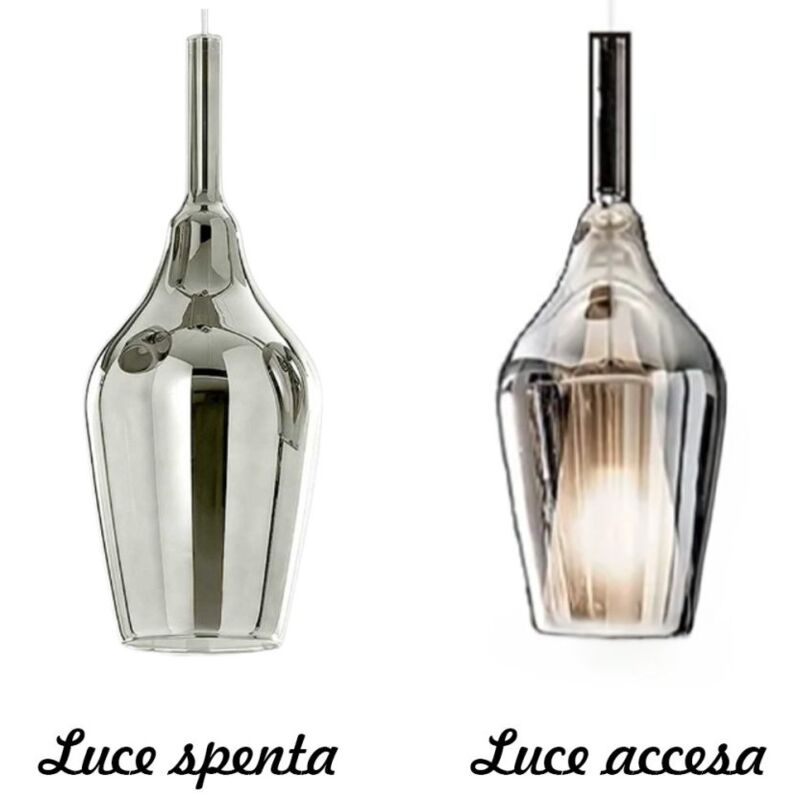 Lustre moderne ofelia mini s12 g9 led suspension en verre métal, verre cromo specchiato - Gea Luce Lustre moderne ofelia mini s12 g9 led suspension en verre métal, verre cromo specchiato - Gea Luce